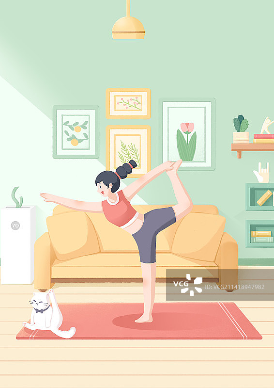 练瑜伽的女人图片素材