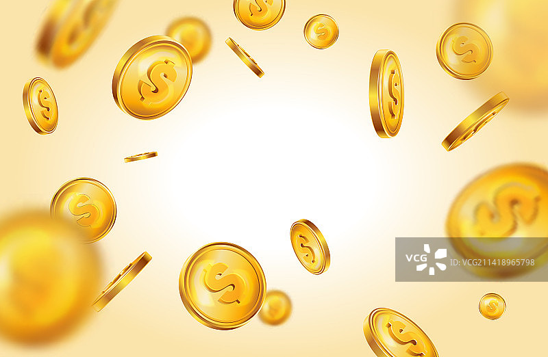 金色硬币飞散图片素材