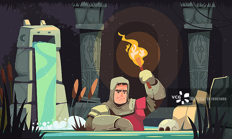 地牢卡通概念图片素材