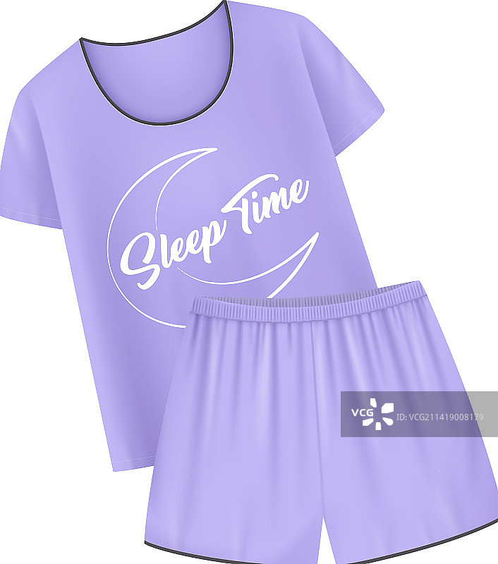 睡衣套装睡眠时间组合图片素材