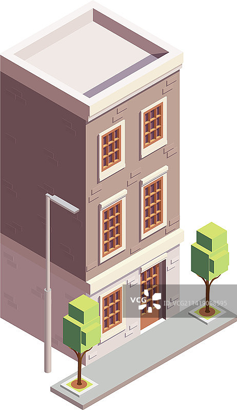 联排别墅2.5D构图图片素材