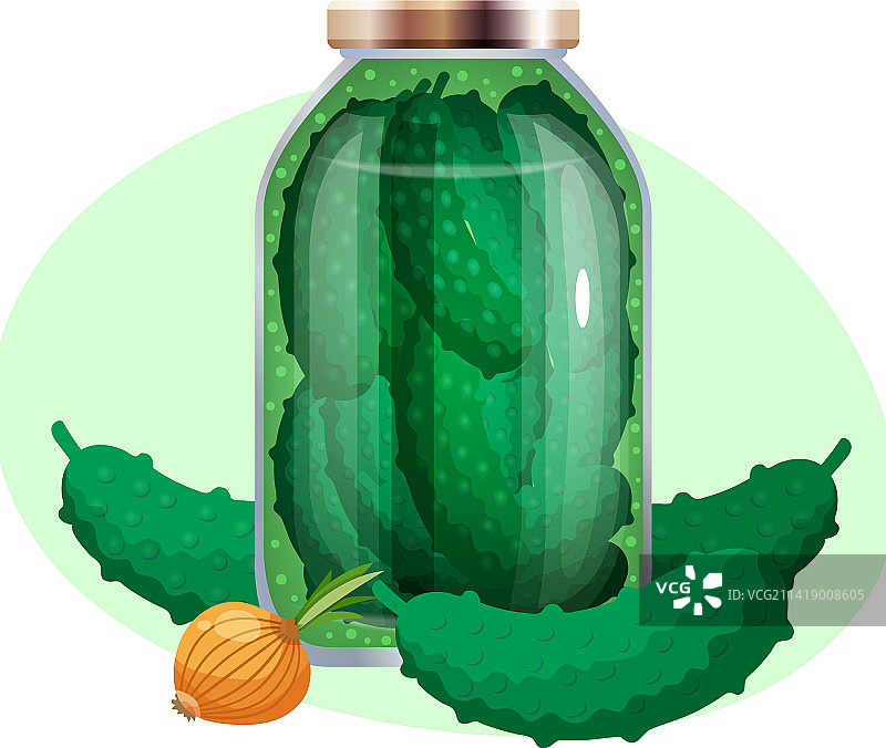 新鲜玻璃瓶装泡菜图片素材