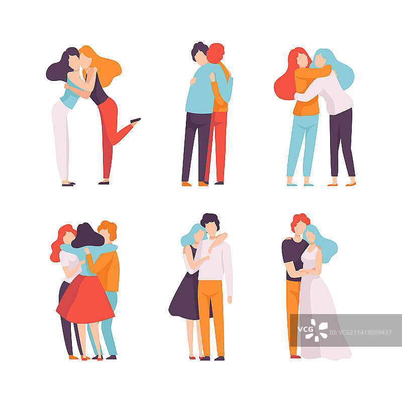 相互拥抱安慰的人物角色图片素材