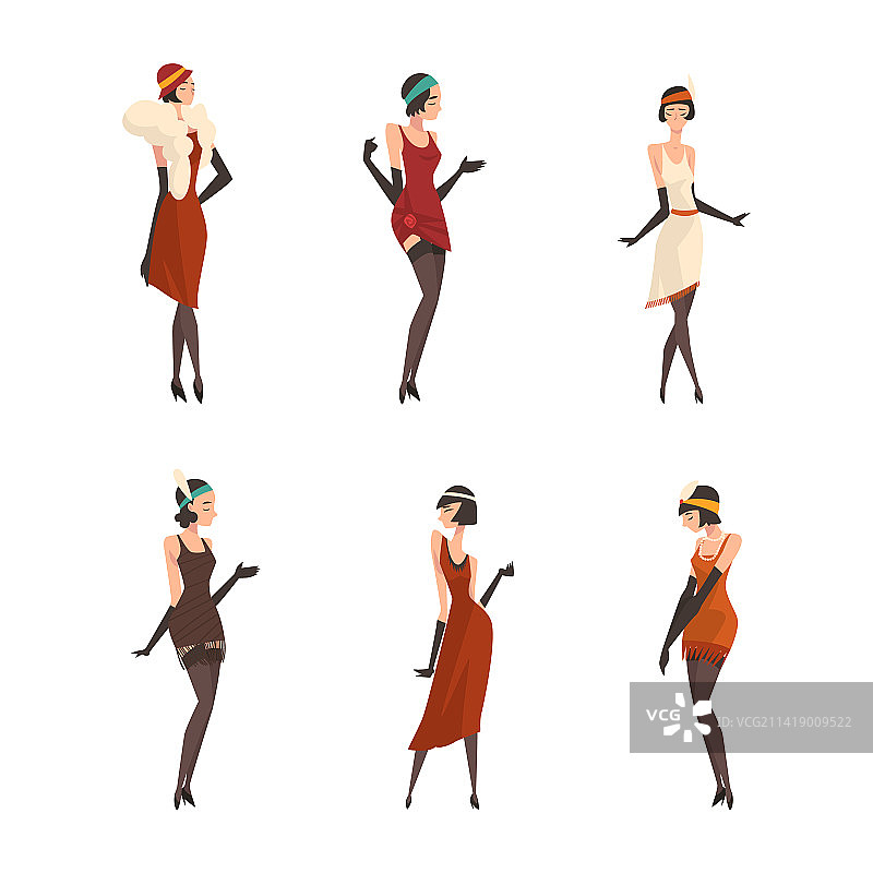 身穿20年代服装的年轻女子图片素材