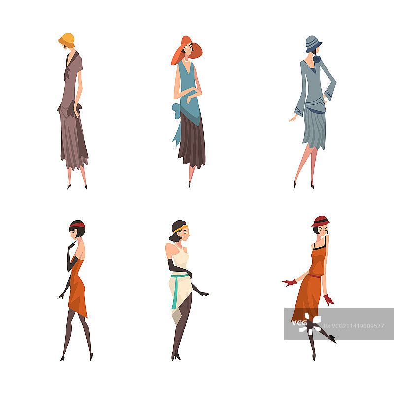 身穿20年代服装的年轻女子图片素材