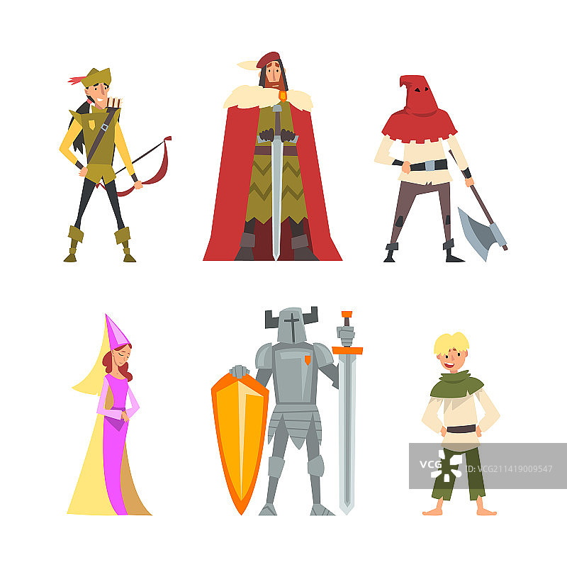 中世纪骑士，持剑罗宾汉图片素材