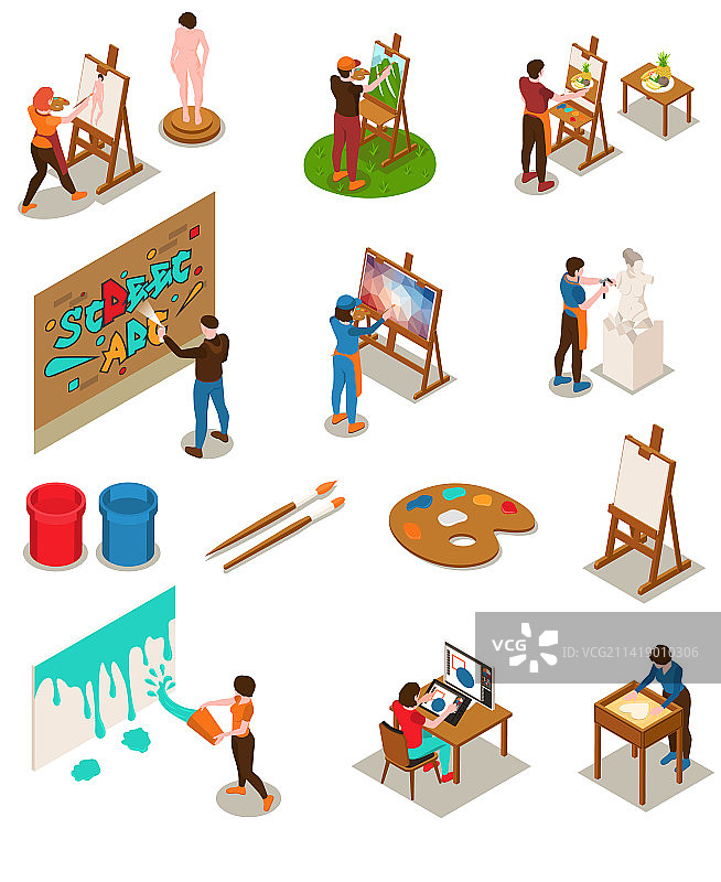 2.5D艺术家集合图片素材