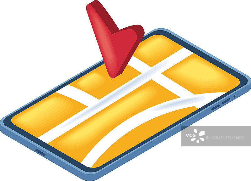 带有“您在这里”图钉的智能手机图片素材