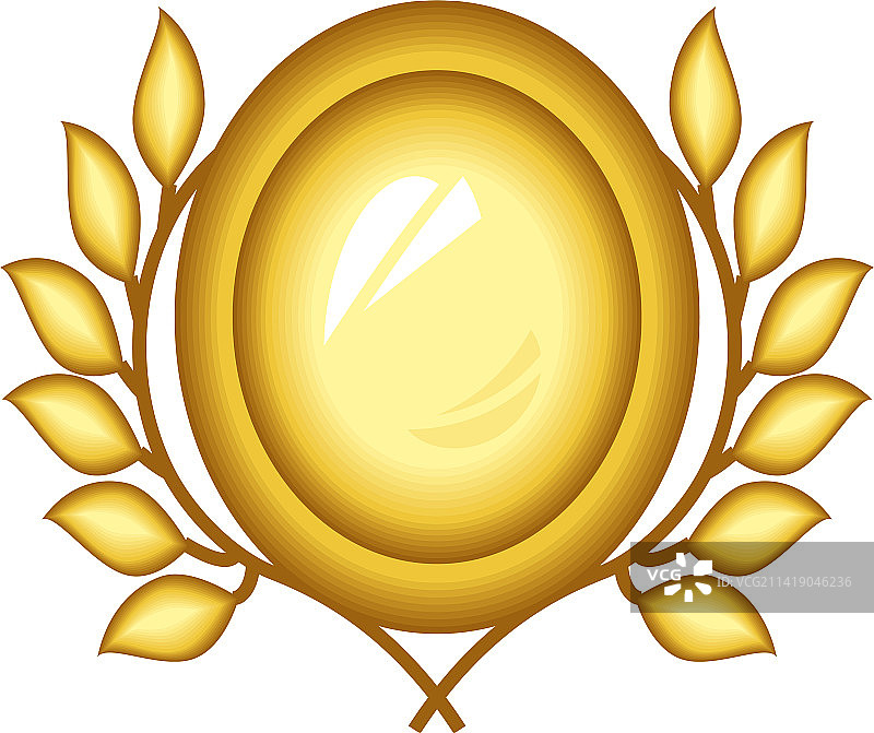 金色月桂树徽章图片素材