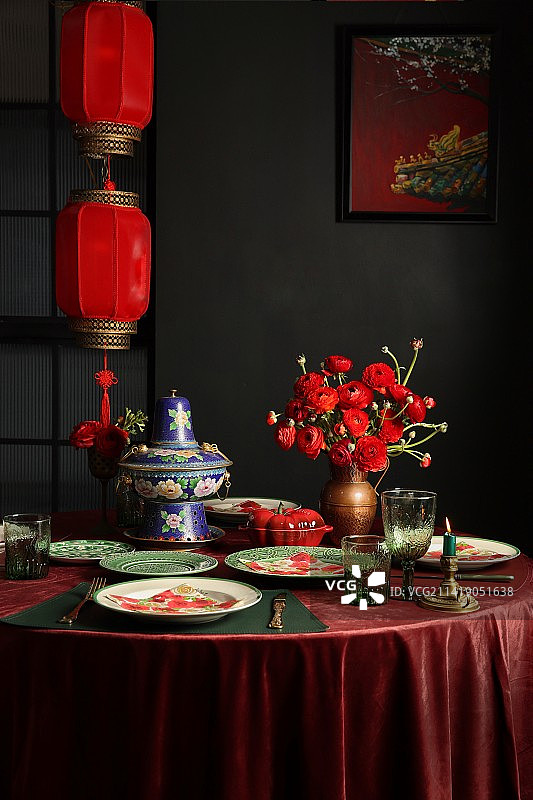 新年的餐桌图片素材