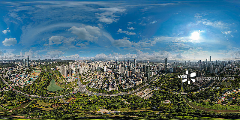 航拍深圳中心公园360VR全景图片素材
