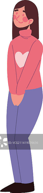 害羞的女人形象图片素材