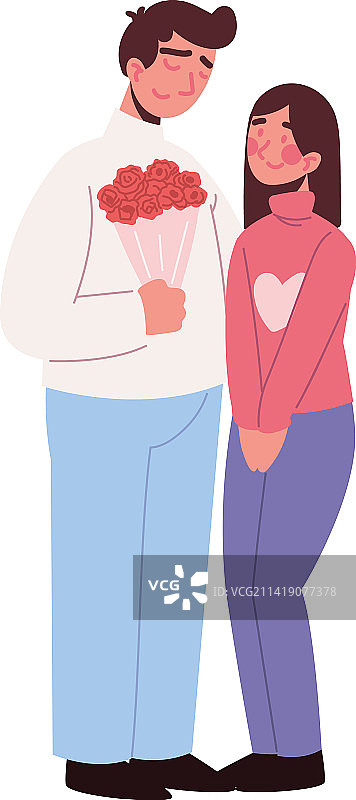 情侣与鲜花图片素材