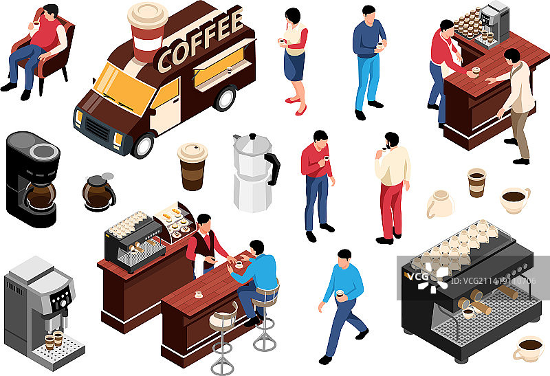 2.5D咖啡图标集图片素材