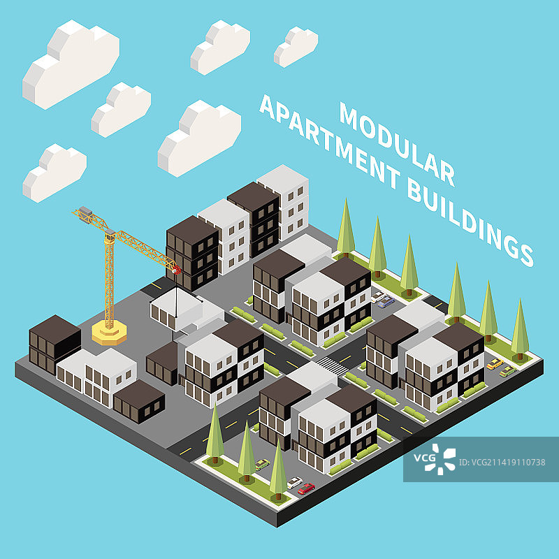 模块化公寓楼图片素材