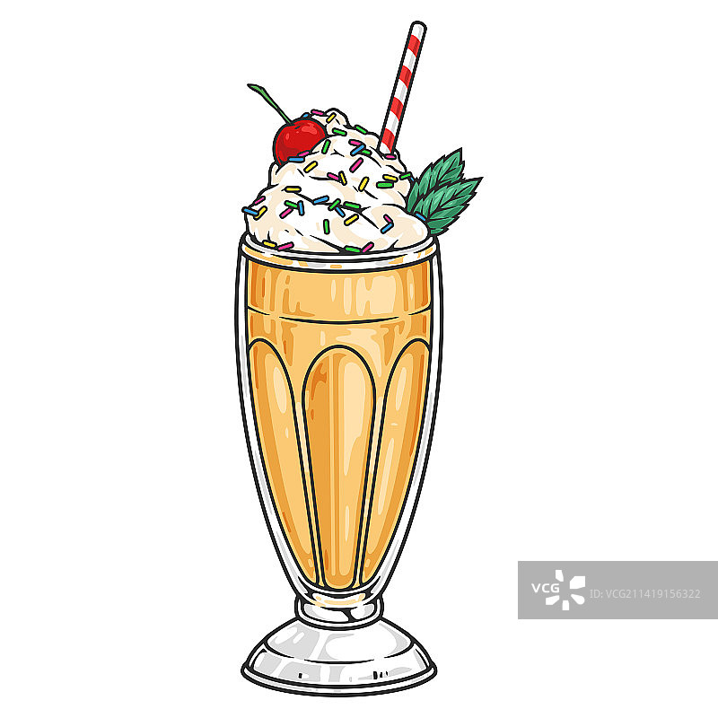 色彩鲜艳的诱人奶昔元素图片素材