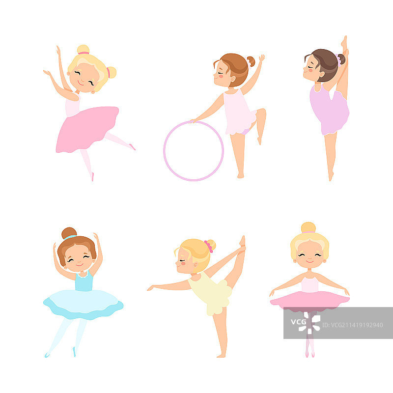 穿芭蕾舞裙和足尖鞋的芭蕾舞女孩图片素材