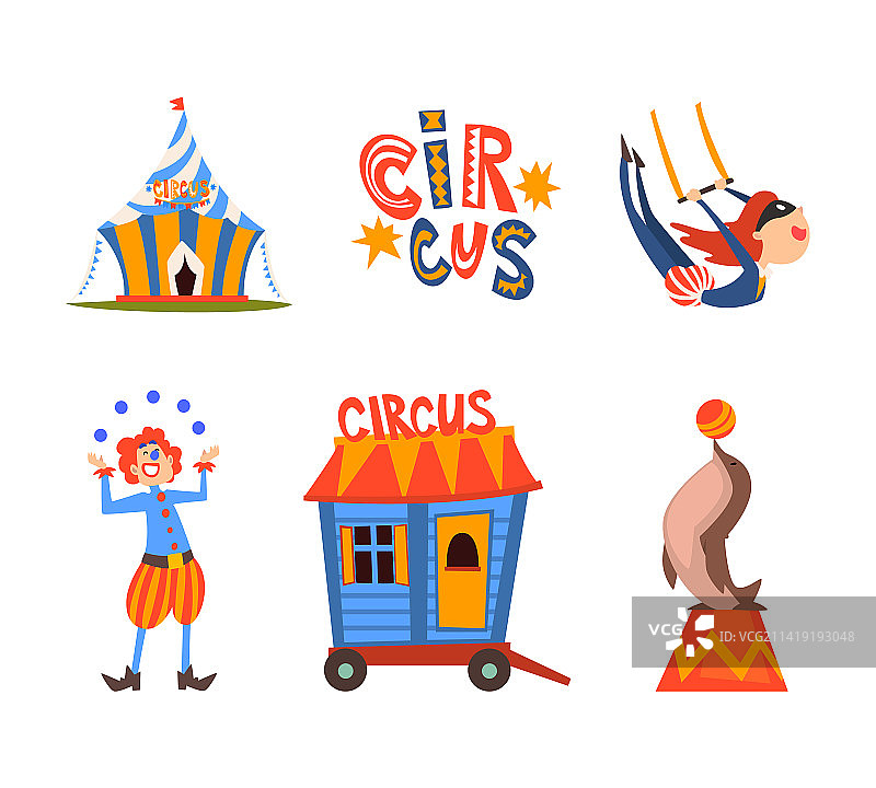 流动马戏团与杂技小丑图片素材
