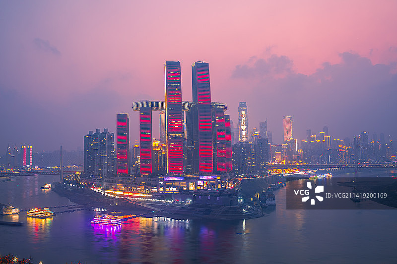 重庆朝天门两江夜景图片素材