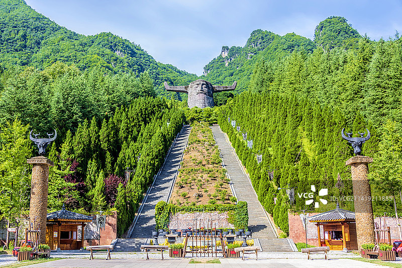 中国湖北神农架神农坛风景区神农圣像图片素材