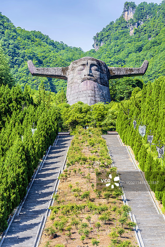 中国湖北神农架神农坛风景区神农圣像图片素材