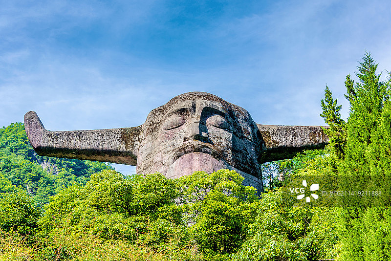 中国湖北神农架神农坛风景区神农圣像图片素材