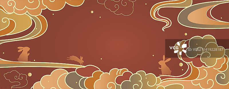 兔年祥云背景图案图片素材