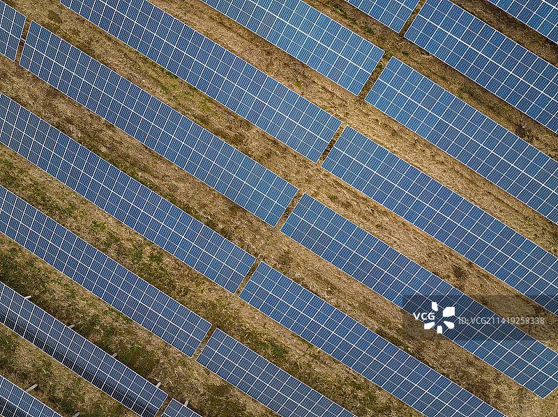 湖北省荆州市石首市横沟市镇光伏产业航拍图片素材