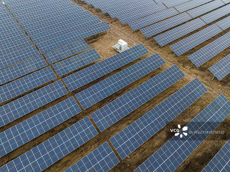 湖北省荆州市石首市横沟市镇光伏产业航拍图片素材