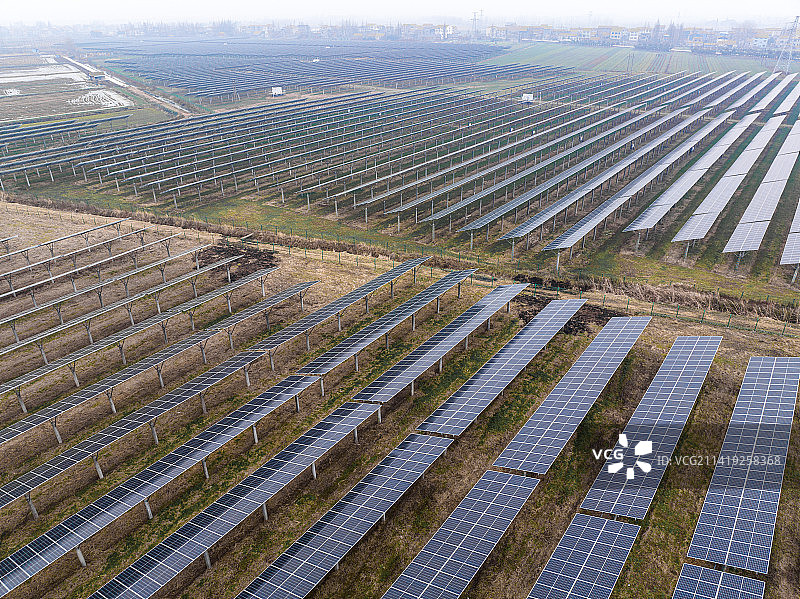 湖北省荆州市石首市横沟市镇光伏产业航拍图片素材