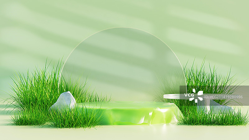 春天电商展台3D场景图片素材