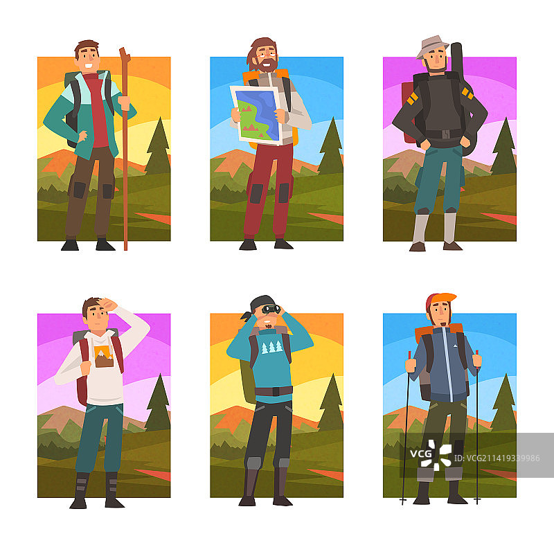 背着背包的旅行者或探险者图片素材