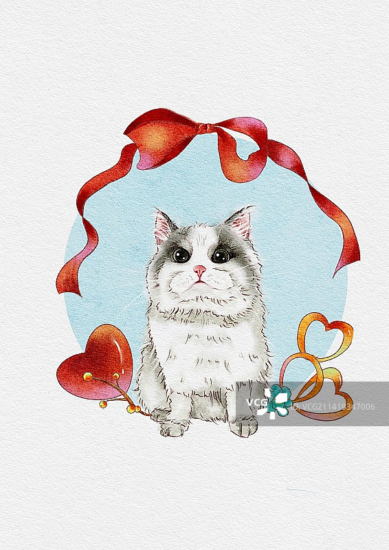 猫咪插画图片素材