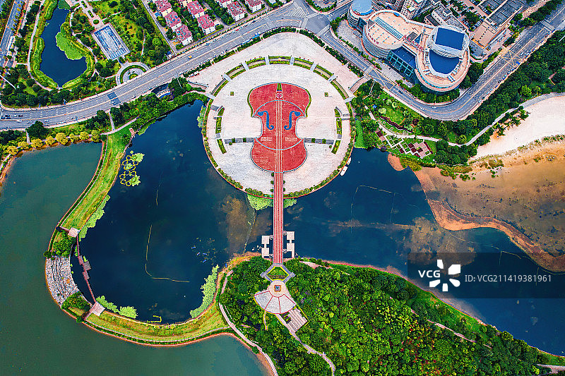 航拍云南玉溪 聂耳音乐广场图片素材