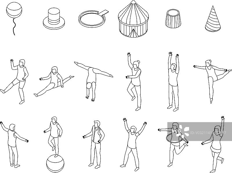杂技演员图标轮廓图片素材