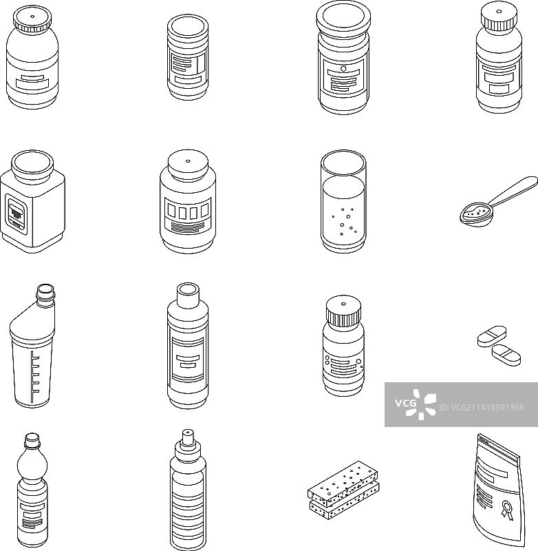 运动营养图标集（轮廓）图片素材