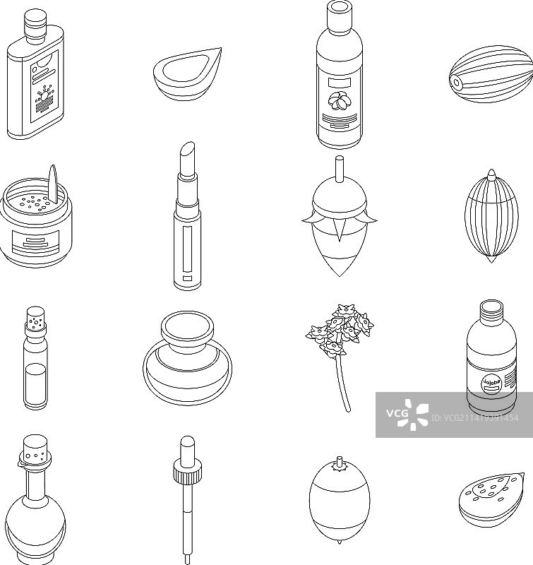 荷荷巴油图标轮廓图片素材