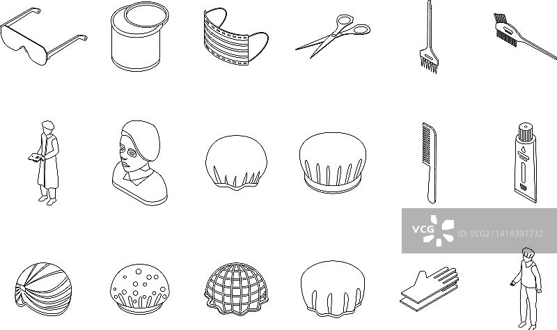 遮发图标轮廓合集图片素材