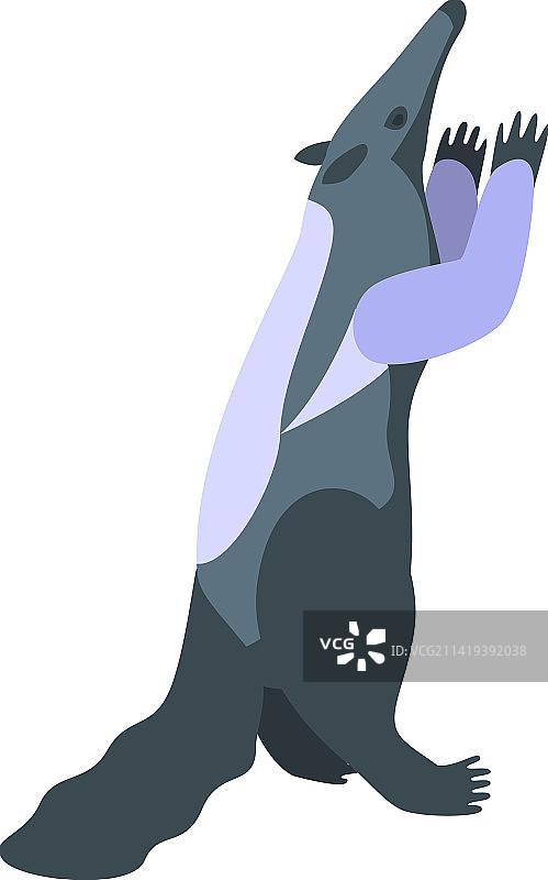 大食蚁兽图标2.5D风格图片素材