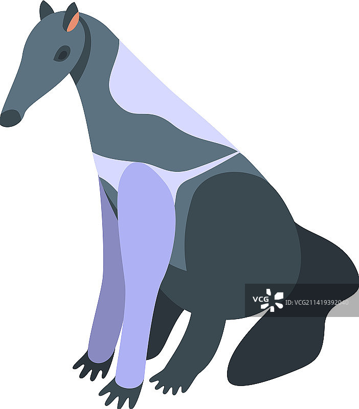 大食蚁兽图标2.5D艺术图片素材