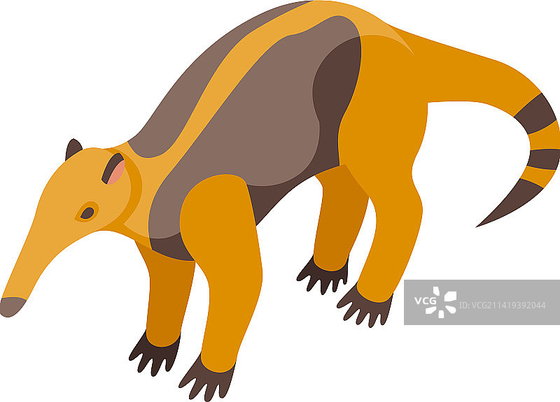 食蚁兽舌头图标2.5D风格图片素材