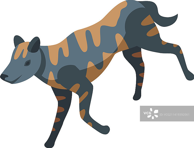 2.5D风格的野生犬类动物图标图片素材