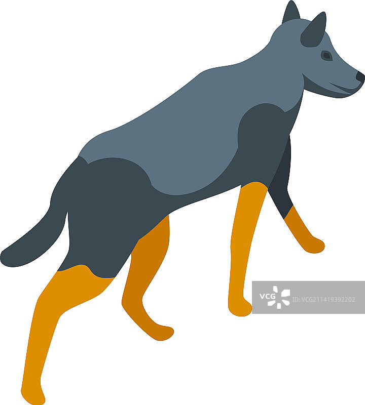 可爱的野生狗图标2.5D动物哺乳动物图片素材