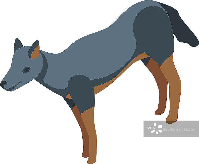 狼野生动物等距掠食者图标图片素材