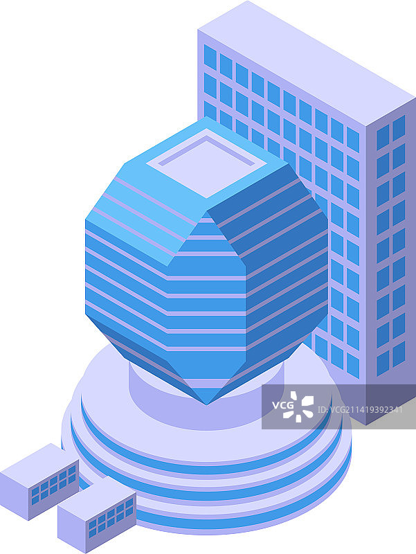 白俄罗斯现代建筑图标（2.5D）图片素材