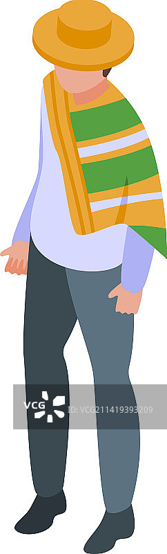 智利男人图标2.5D，特木科拉丁图片素材