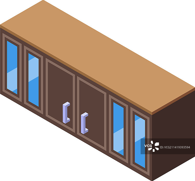 厨房墙壁2.5D木质内饰图标图片素材
