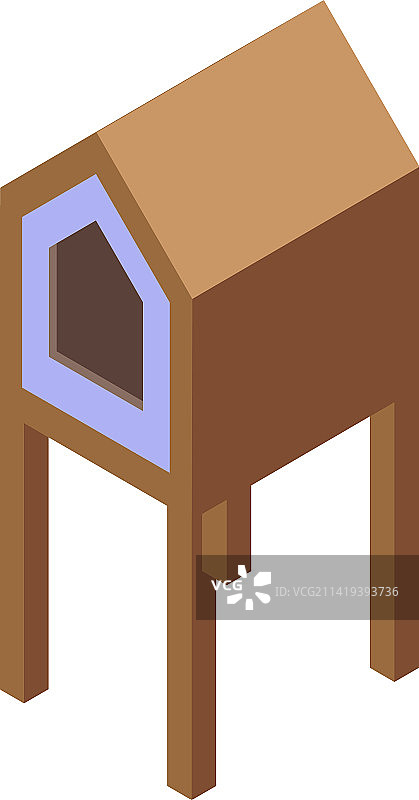 宠物床屋图标2.5D护理店图片素材