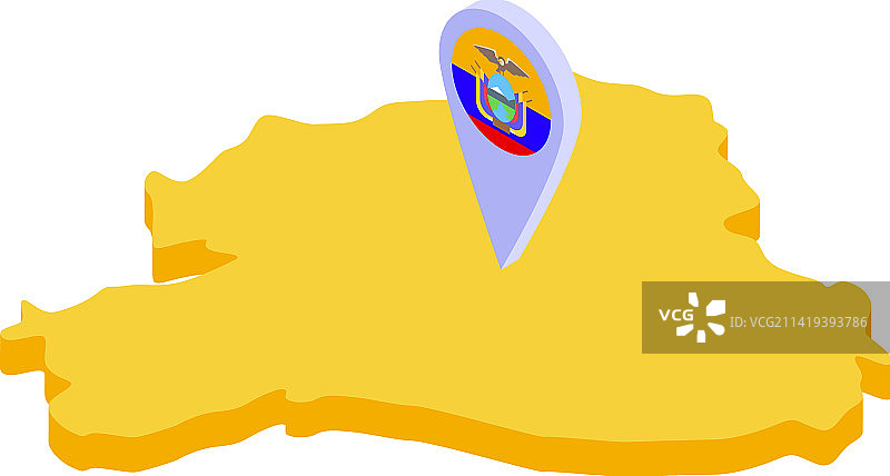 厄瓜多尔地标区域2.5D图标图片素材