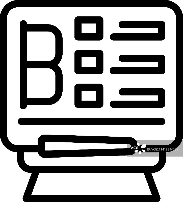 在线学习学校黑板轮廓图标图片素材